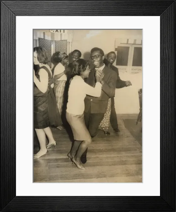 Framed Print : People from diverse ethnicity on the dance floor at NHS staf Framed Print : People from diverse ethnicity on the dance floor at NHS staf