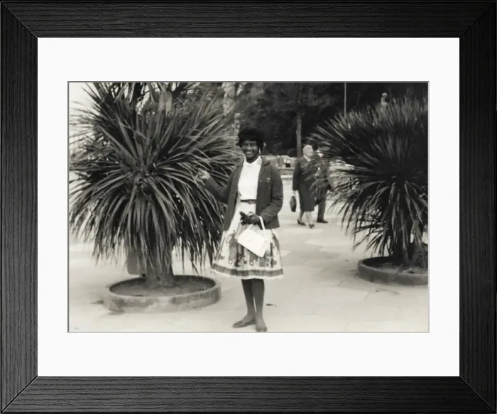 Framed Print : British Caribbean woman in the Nottingham Arboretum Framed Print : British Caribbean woman in the Nottingham Arboretum