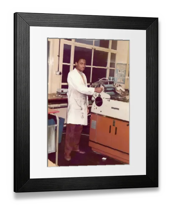 Framed Print : British Caribbean photographic technician at Trent Polytechn Framed Print : British Caribbean photographic technician at Trent Polytechn