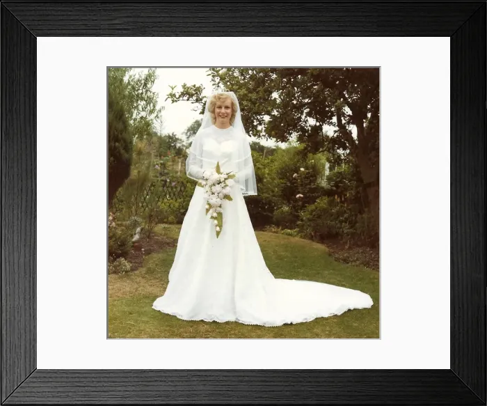 Framed Print : Nottingham English bride in a garden Framed Print : Nottingham English bride in a garden