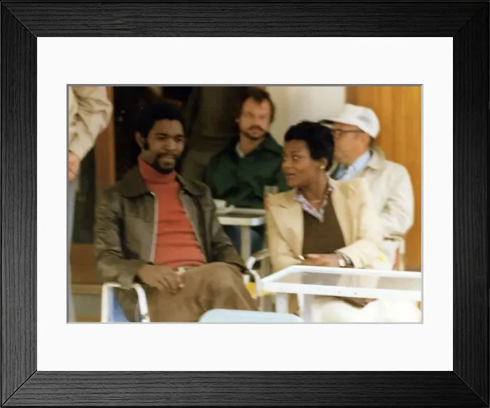 Framed Print : Errol and Lorna Holder on the boat crossing to a Greek Islan