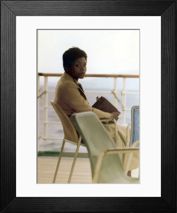 Framed Print : Lorna Holder on the boat crossing to a Greek Island Framed Print : Lorna Holder on the boat crossing to a Greek Island