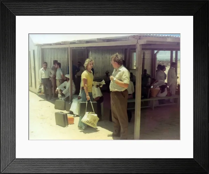 Framed Print : People waiting with luggage in Oman Framed Print : People waiting with luggage in Oman