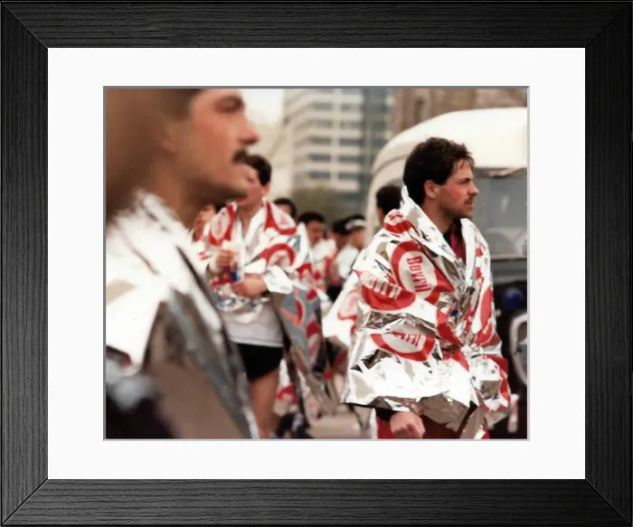 Framed Print : Close up of European looking runners Framed Print : Close up of European looking runners
