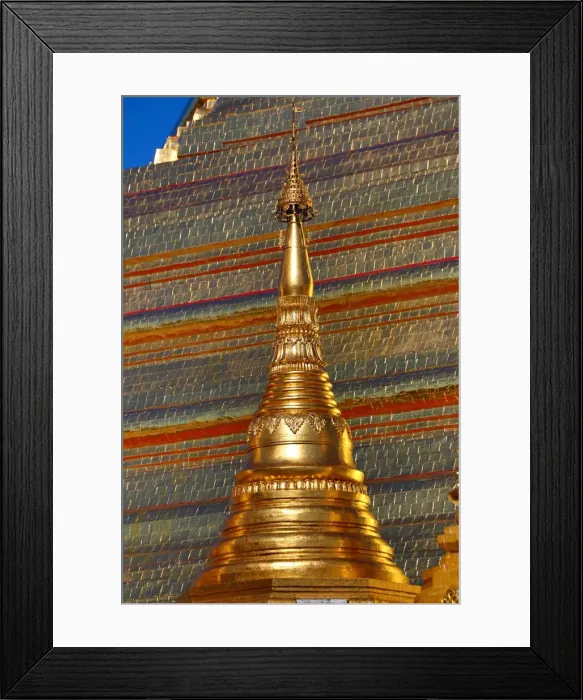 Framed Print : Gold stupa and spires, Shwedagon Pagoda, Yangon, Myanmar Framed Print : Gold stupa and spires, Shwedagon Pagoda, Yangon, Myanmar