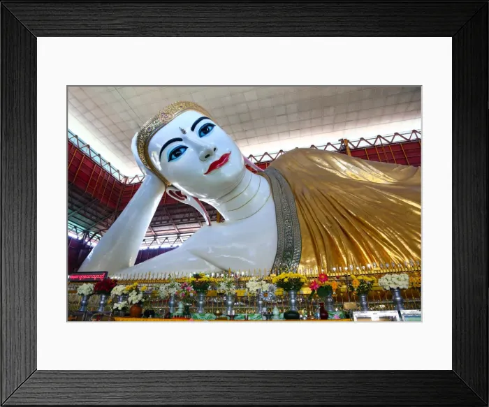 Framed Print : Chauk Htat Gyi Pagoda reclining Buddha, Yangon, Myanmar Framed Print : Chauk Htat Gyi Pagoda reclining Buddha, Yangon, Myanmar