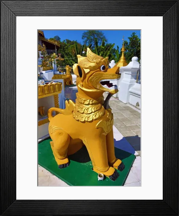 Framed Print : Lion statue at Nga Htat Gyi Pagoda, Yangon, Myanmar Framed Print : Lion statue at Nga Htat Gyi Pagoda, Yangon, Myanmar