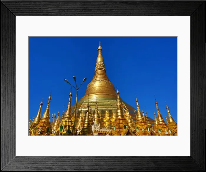 Framed Print : Gold stupa and spires, Shwedagon Pagoda, Yangon, Myanmar Framed Print : Gold stupa and spires, Shwedagon Pagoda, Yangon, Myanmar