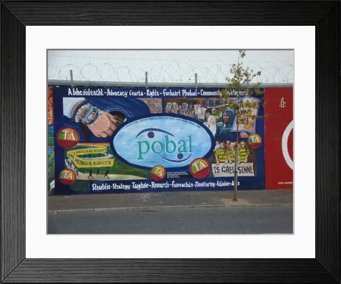Framed Print : Wall mural of Human Rights at Belfast