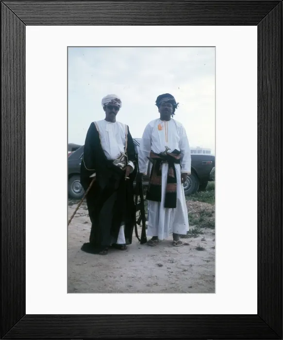 Framed Print : Two Omani elders in traditional dress Framed Print : Two Omani elders in traditional dress