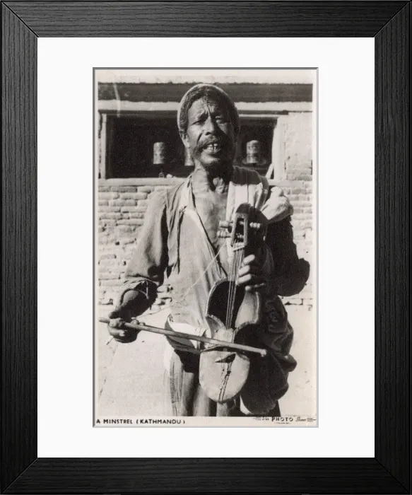 Framed Print : A wandering street Minstrel, Kathmandu, Nepal Framed Print : A wandering street Minstrel, Kathmandu, Nepal