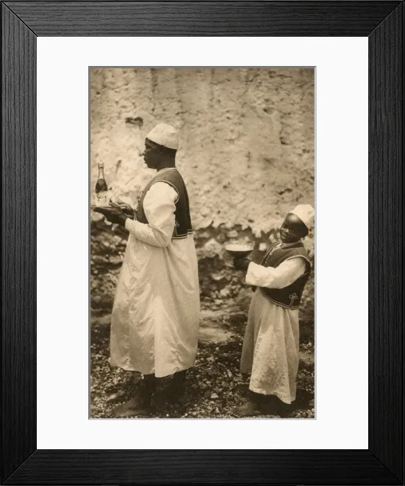Framed Print : Tanzania, Dar es Salaam - Emperor Hotel (Kaiserhof), Waiters Framed Print : Tanzania, Dar es Salaam - Emperor Hotel (Kaiserhof), Waiters