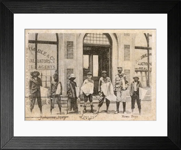 Framed Print : Newspaper boys, Johannesburg, Transvaal, South Africa Framed Print : Newspaper boys, Johannesburg, Transvaal, South Africa