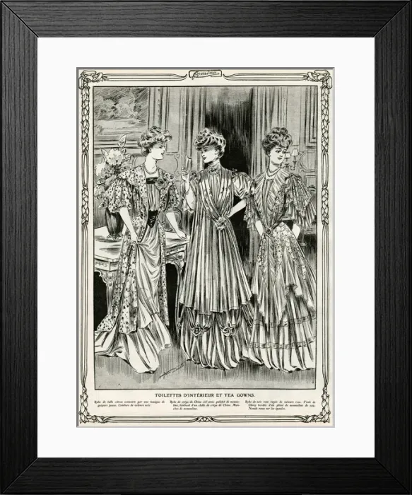 Framed Print : Edwardian women wearing teagowns 1905 Framed Print : Edwardian women wearing teagowns 1905