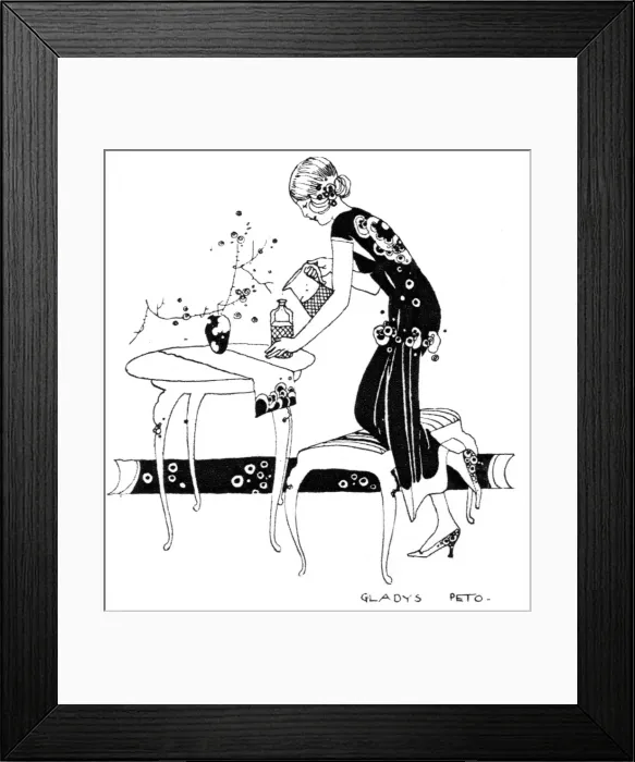 Framed Print : Young lady filling up a decanter Framed Print : Young lady filling up a decanter