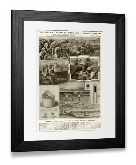 Framed Print : German poison- gas 1915 Framed Print : German poison- gas 1915