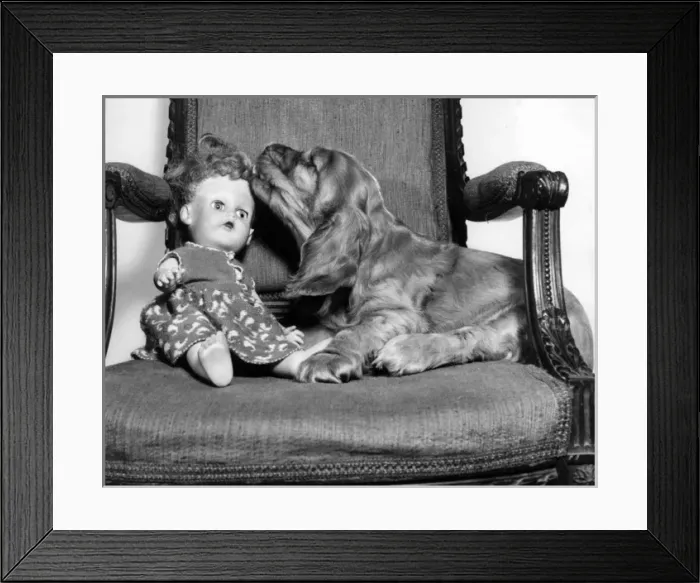 Framed Print : Susi - with doll in chair Framed Print : Susi - with doll in chair