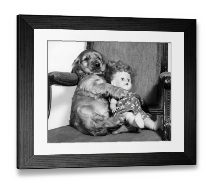 Framed Print : Susi - with doll in chair Framed Print : Susi - with doll in chair