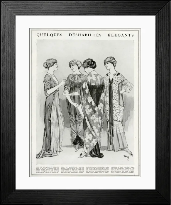Framed Print : Women wearing negligee 1912 Framed Print : Women wearing negligee 1912