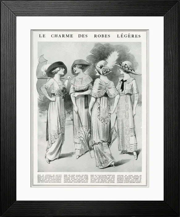 Framed Print : Elegant garden dresses 1912 Framed Print : Elegant garden dresses 1912
