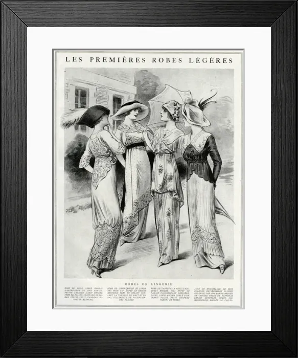 Framed Print : Elegant garden dresses 1912 Framed Print : Elegant garden dresses 1912