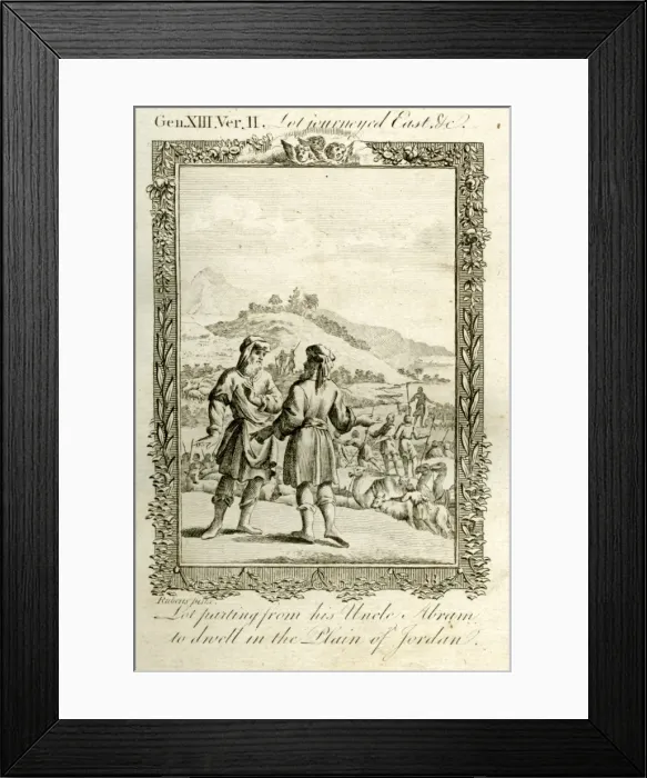 Framed Print : Lot parting from his uncle to dwell in the Plain of Jordan Framed Print : Lot parting from his uncle to dwell in the Plain of Jordan