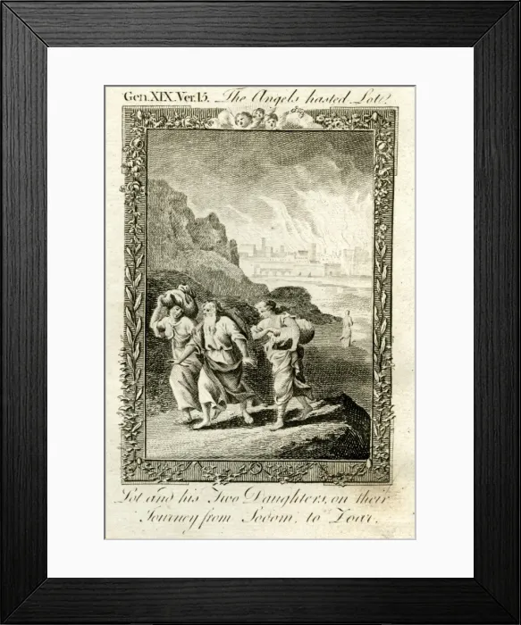 Framed Print : Lot and his two daughters on their journey Framed Print : Lot and his two daughters on their journey