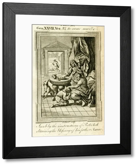 Framed Print : Jacob obtaining the blessing of his father Isaac Framed Print : Jacob obtaining the blessing of his father Isaac