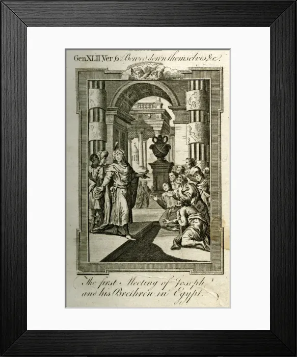 Framed Print : First meeting of Joseph and his brothers in Egypt Framed Print : First meeting of Joseph and his brothers in Egypt