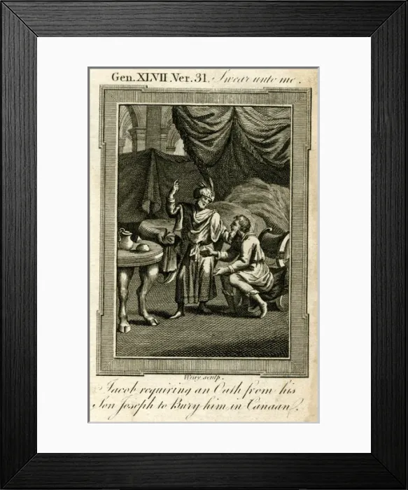 Framed Print : Jacob requiring an oath from his son Joseph Framed Print : Jacob requiring an oath from his son Joseph