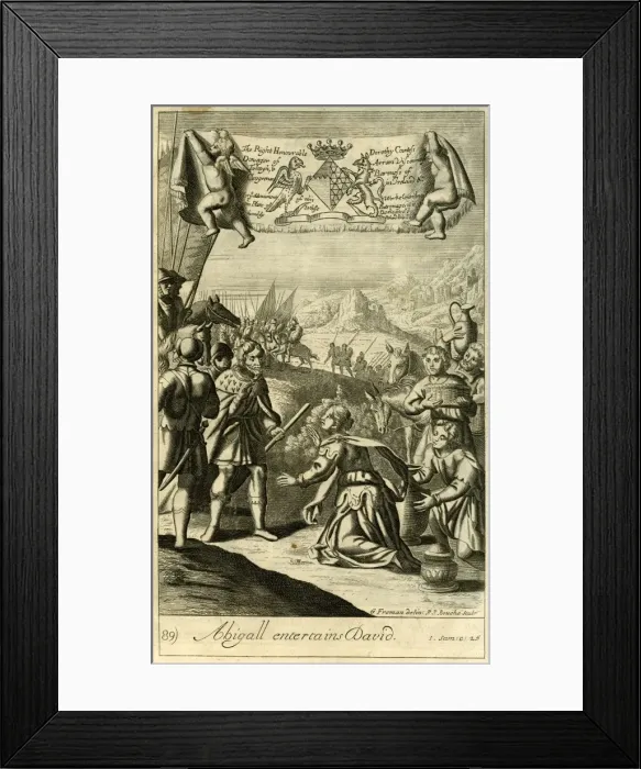 Framed Print : Abigail entertains David Framed Print : Abigail entertains David