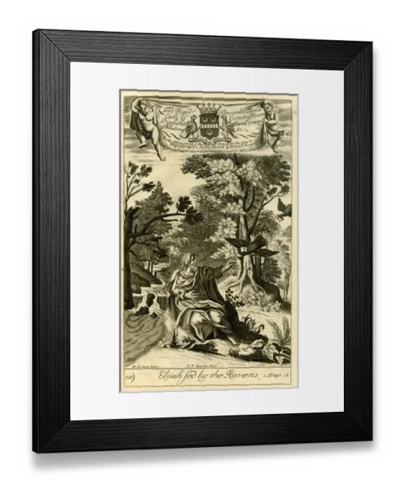 Framed Print : Elijah fed by the Ravens Framed Print : Elijah fed by the Ravens