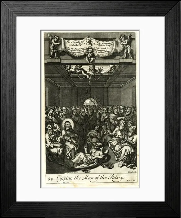 Framed Print : Jesus curing the man of the palsy Framed Print : Jesus curing the man of the palsy