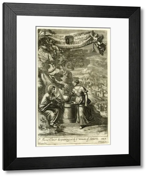 Framed Print : Jesus disputing with the woman of Samaria Framed Print : Jesus disputing with the woman of Samaria