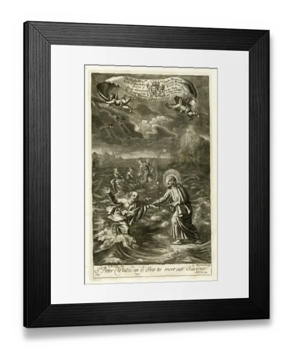 Framed Print : St Peter walks on the sea towards Jesus Framed Print : St Peter walks on the sea towards Jesus