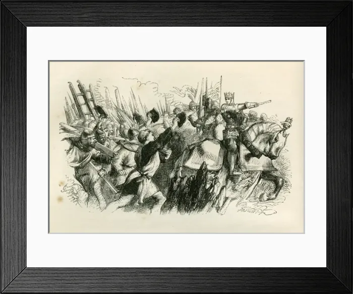 Framed Print : Henry V - directing the battle.. 1862
