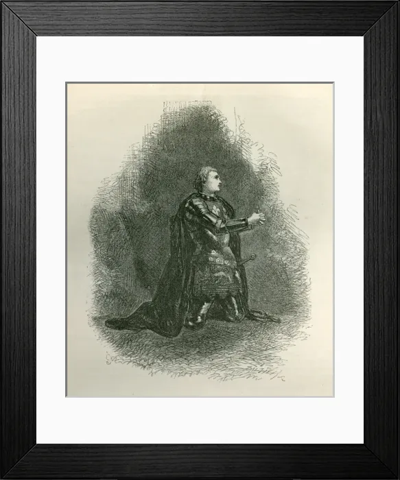 Framed Print : Henry V - praying for success in battle.. 1862 Framed Print : Henry V - praying for success in battle.. 1862