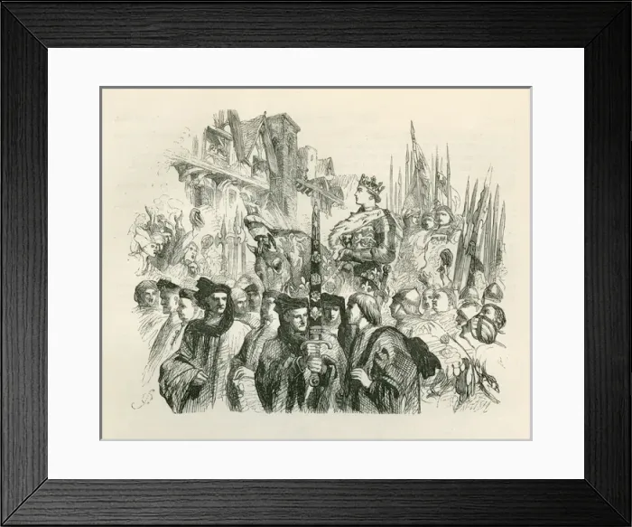 Framed Print : Henry V - riding in procession.. 1862 Framed Print : Henry V - riding in procession.. 1862