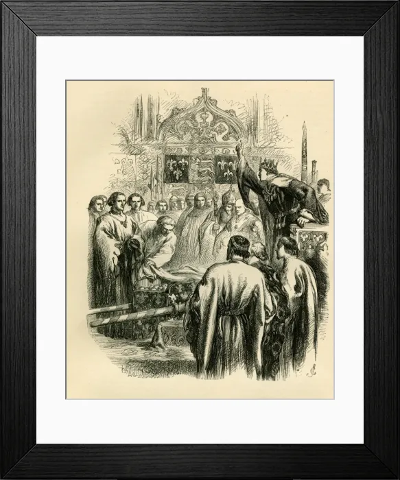 Framed Print : Henry V - a sarcastic gift of tennis balls from the French.. 1862 Framed Print : Henry V - a sarcastic gift of tennis balls from the French.. 1862