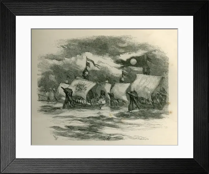 Framed Print : Henry V - ships crossing the English Channel.. 1862 Framed Print : Henry V - ships crossing the English Channel.. 1862