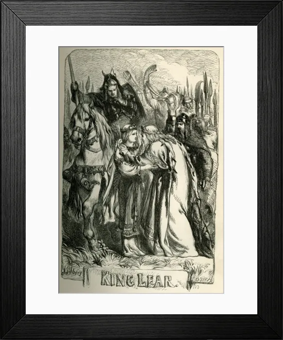 Framed Print : King Lear - title page - Lear and Cordelia Framed Print : King Lear - title page - Lear and Cordelia