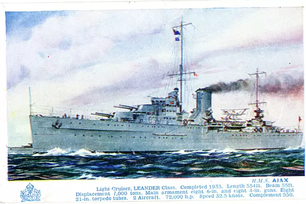 HMS Ajax, light cruiser, Leander class