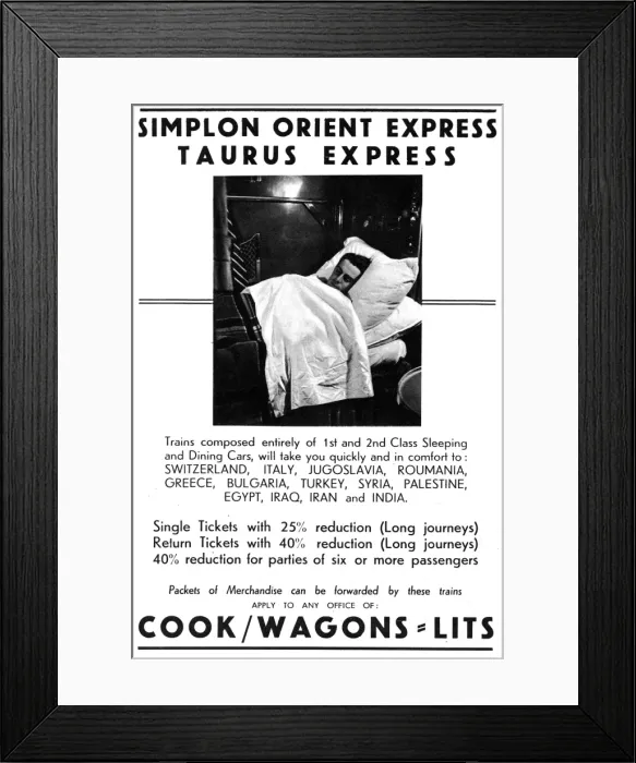 Framed Print : Advertisment for Simplon-Orient Express, Taurus Express Framed Print : Advertisment for Simplon-Orient Express, Taurus Express