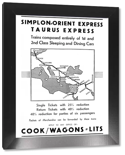 Advertisment for Simplon-Orient Express, Taurus Express