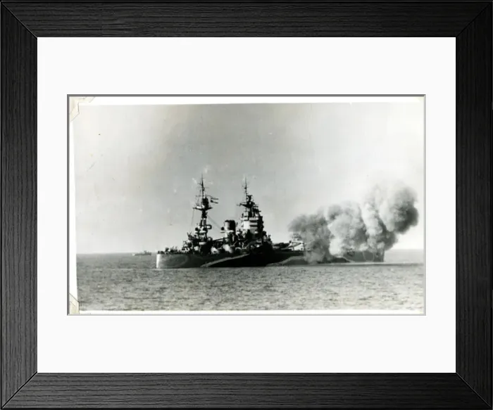 Framed Print : D-Day firing off Normandy, France, WW2 Framed Print : D-Day firing off Normandy, France, WW2