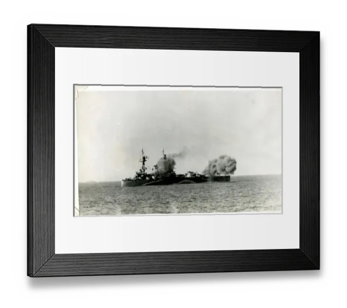 Framed Print : D-Day firing off Normandy, France, WW2 Framed Print : D-Day firing off Normandy, France, WW2