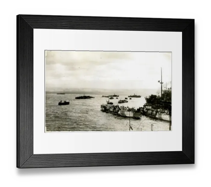 Framed Print : D-Day Invasion Forces off Normandy, France, WW2 Framed Print : D-Day Invasion Forces off Normandy, France, WW2