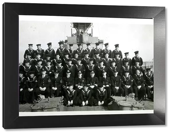 Group photo, HMS Iron Duke, Scapa Flow, WW2