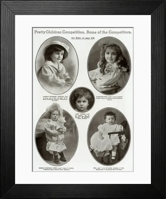 Framed Print : Edwardian childrens competition 1909 Framed Print : Edwardian childrens competition 1909