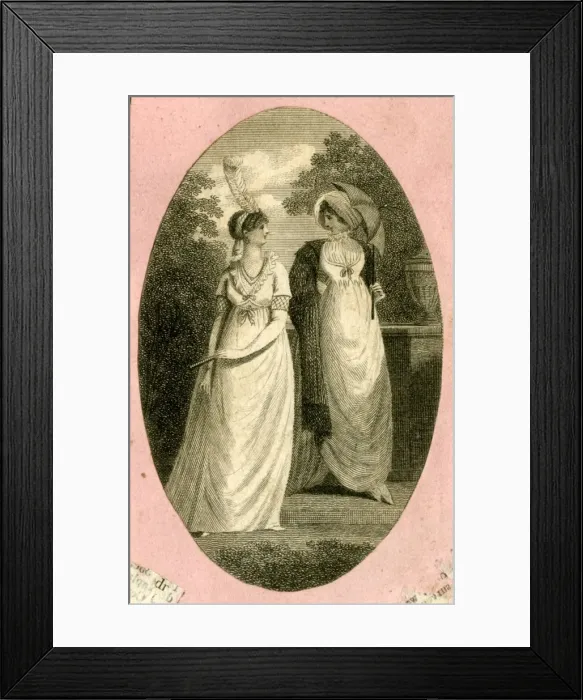 Framed Print : Two women in Georgian style dresses Framed Print : Two women in Georgian style dresses